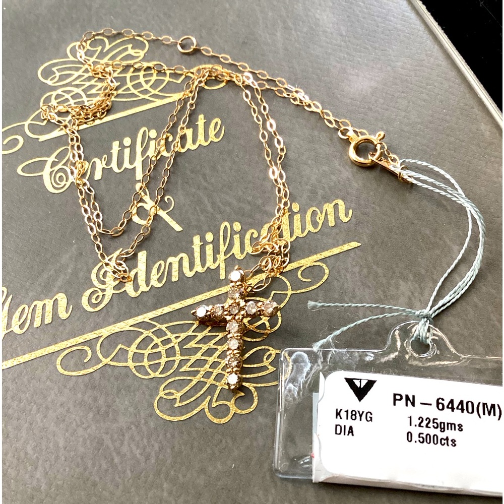18K Solid Gold Chain in 0.50Carat Natural Diamond